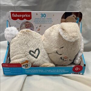 Fisher-Price Cozy Bunny Soothe & Settle Baby Girl Boy Plush with Music